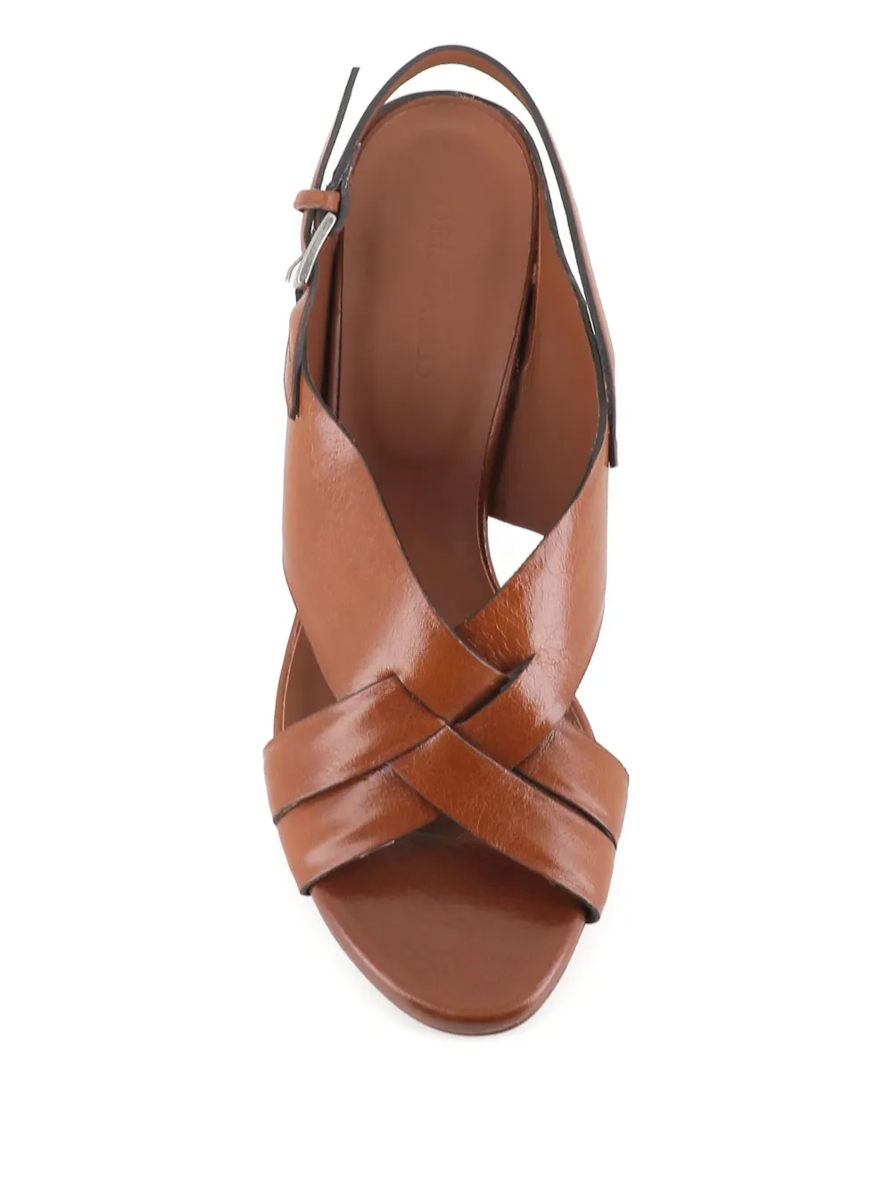 Del Carlo 85mm Atene crossover slingback sandals Brown