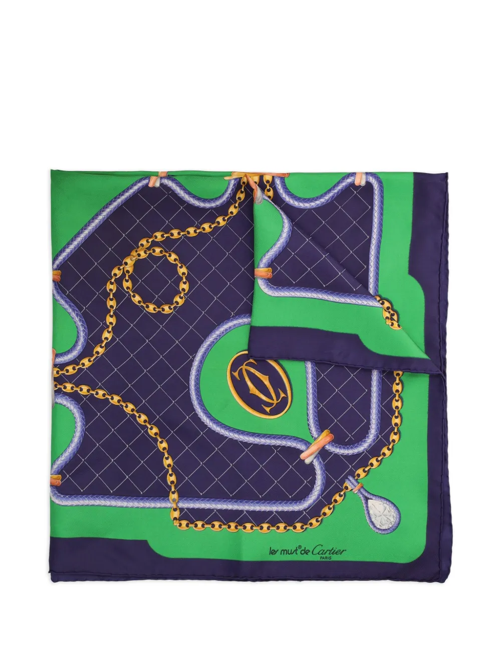 Chain Diamond Pattern silk scarf