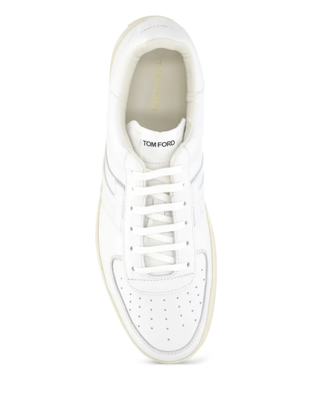 TOM FORD leather panelled sneakers White
