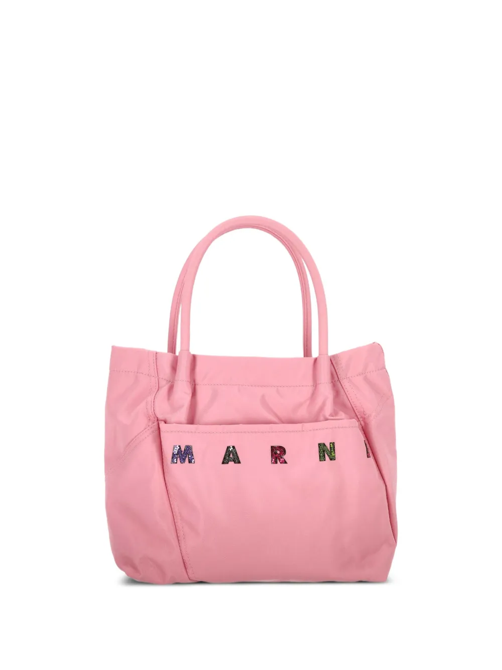Marni Kids Shopper met logo van pailletten Roze