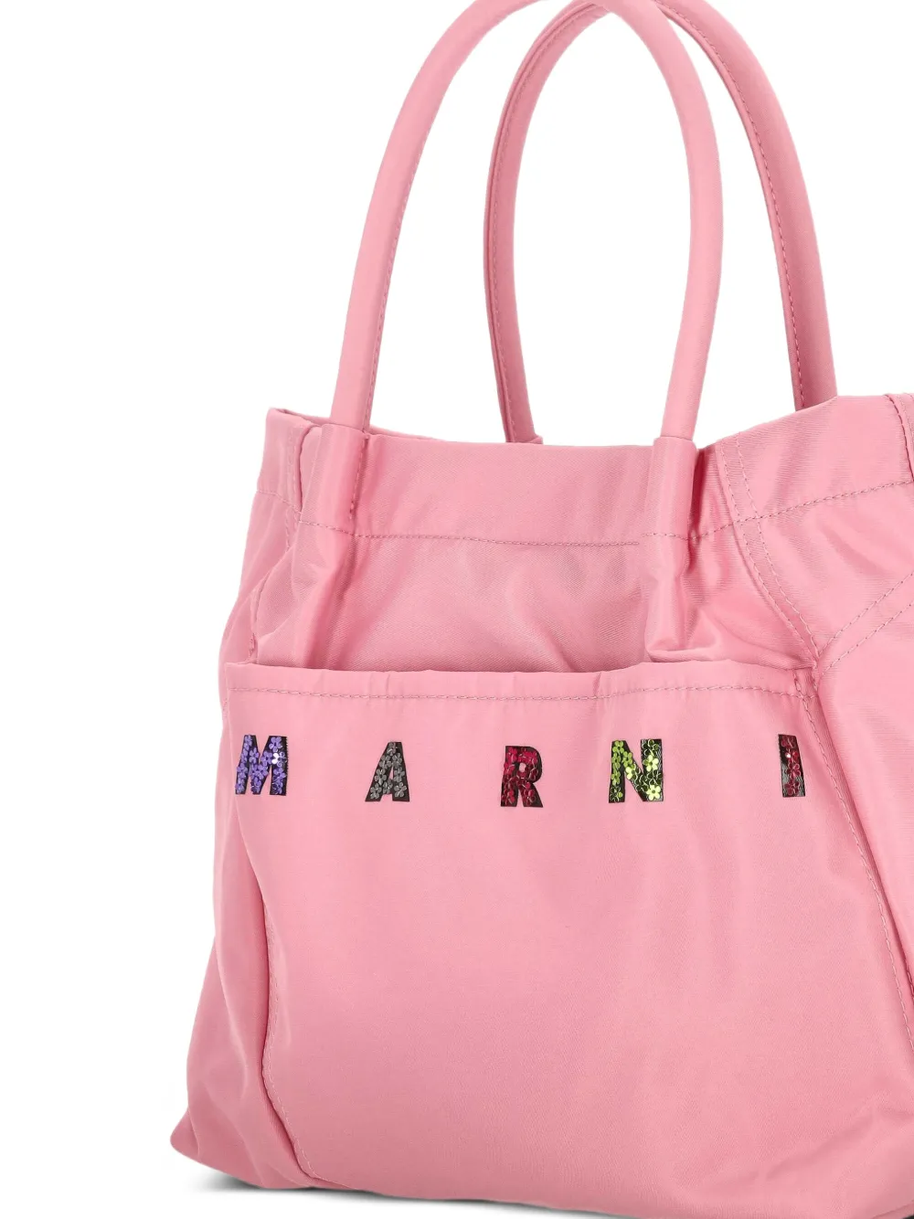 Marni Kids Shopper met logo van pailletten Roze