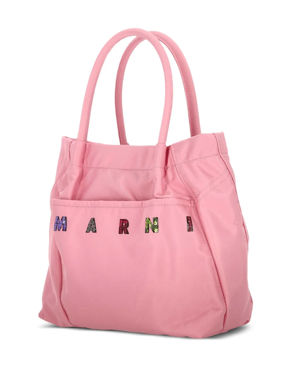 Marni Kids Shopper met logo van pailletten Roze
