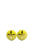CHANEL Pre-Owned 1997 Gold Plated and Resin CC Round Clip On Earrings costume earrings - Yellow