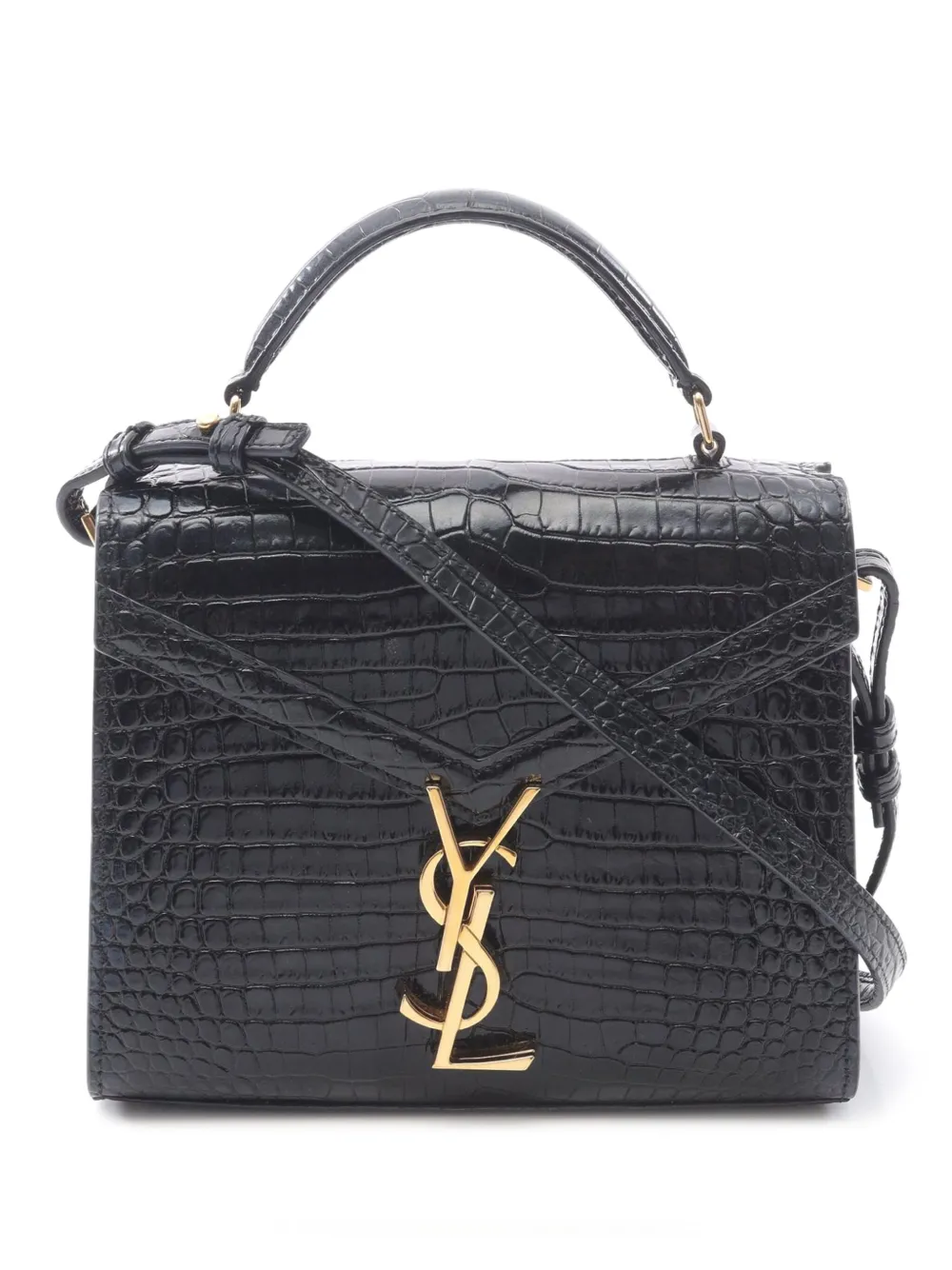 2013-2025 Mini Croc Embossed Calfskin Monogram Cassandra Top Handle Bag satchel