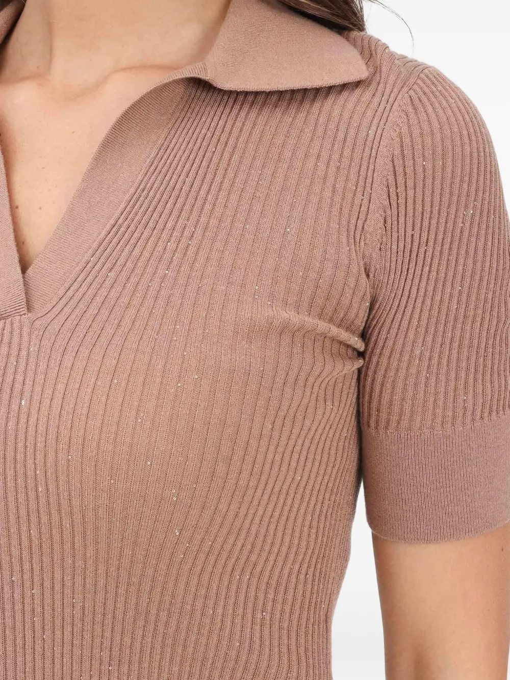 Max Mara Ribbed Top In Brown