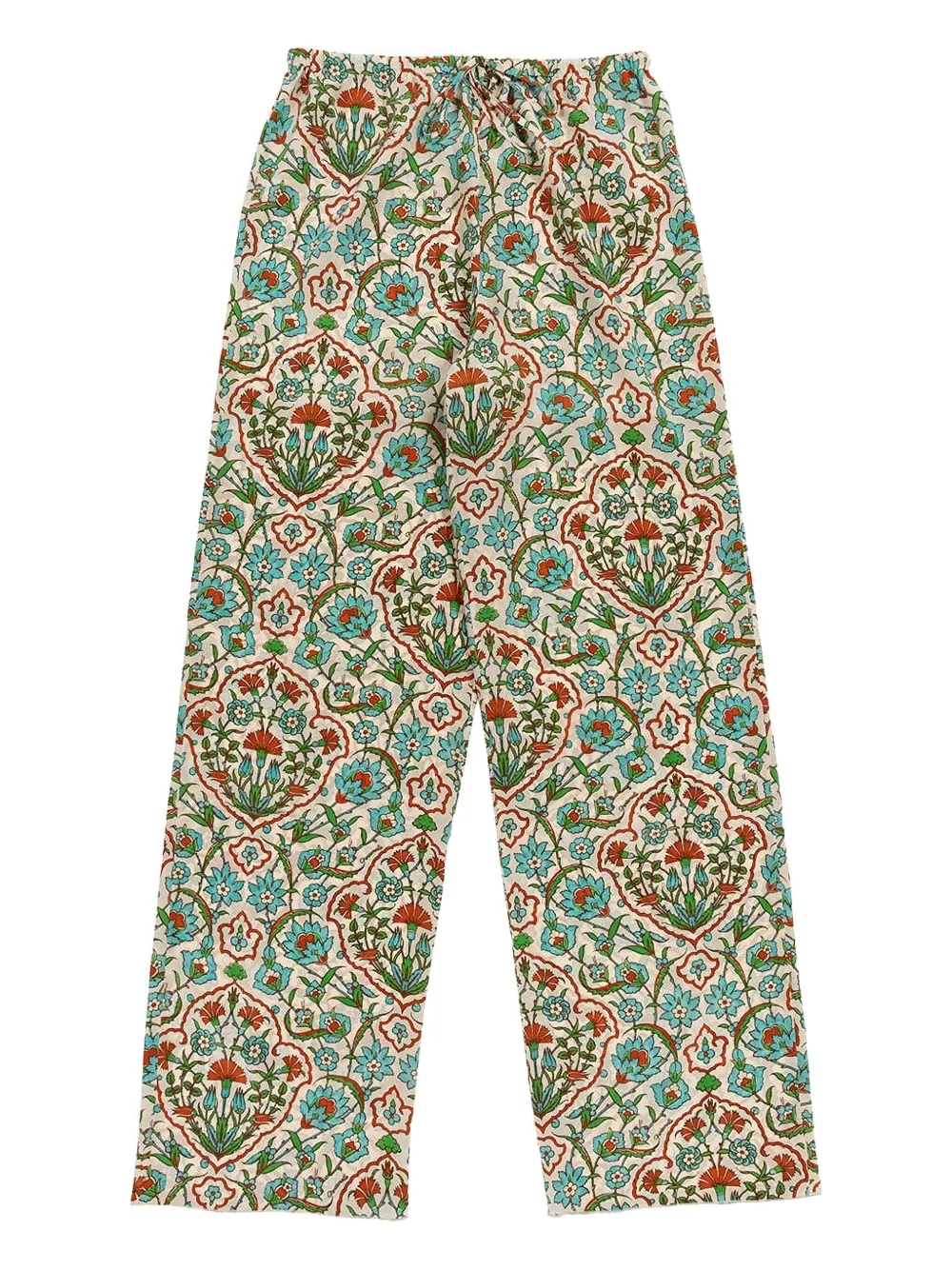 Pantamolle Floral-print Drawstring Trousers In Multi