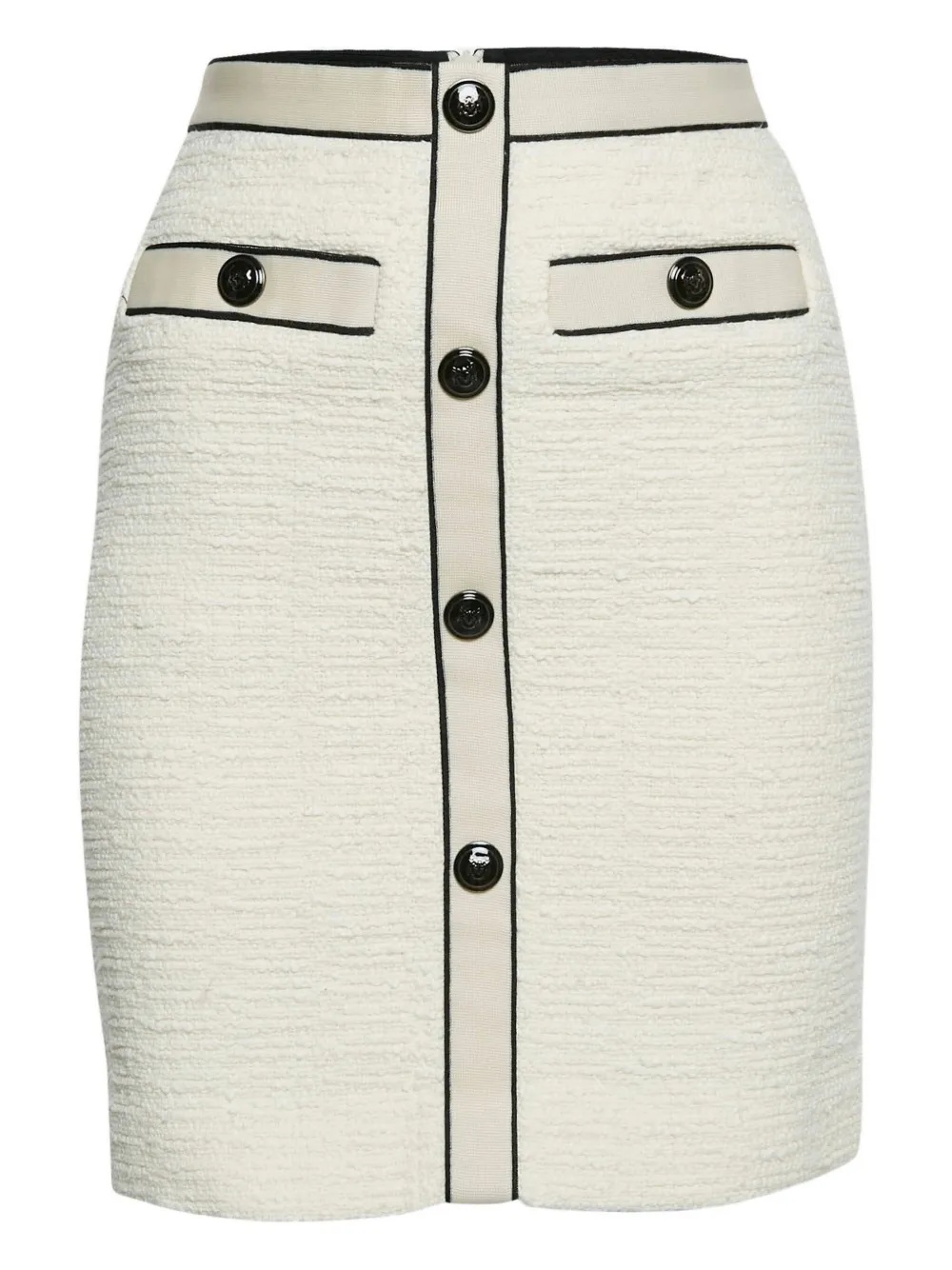 Pre-owned Maje Button-up Tweed Skirt In Neutral