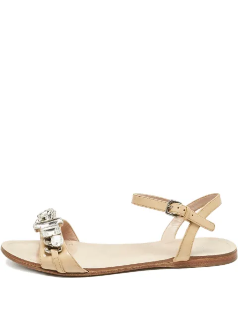 Miu Miu Pre-Owned crystal buckle sandals