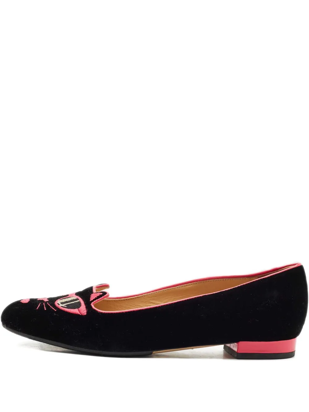Click to view more detailed imagery on our partner's website Pre-owned Charlotte Olympia X Barbie Kitty Ballet Flats In Black
