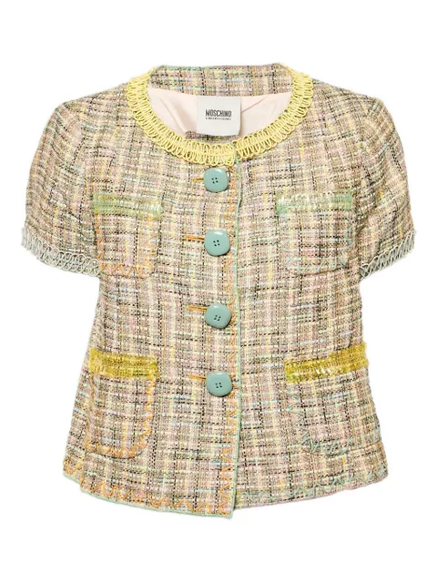 Moschino Pre-Owned tweed short-sleeve jacket