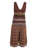 Missoni Pre-Owned lurex-knit geometric-pattern midi dress - Brown