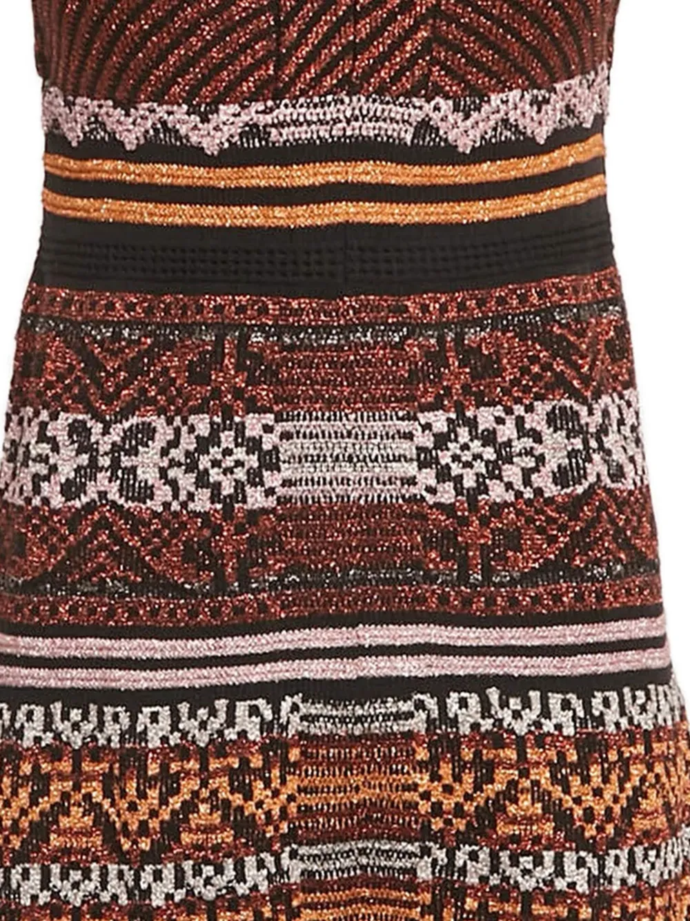 Missoni Pre-Owned Midi-jurk met geometrisch patroon en lurex - Bruin