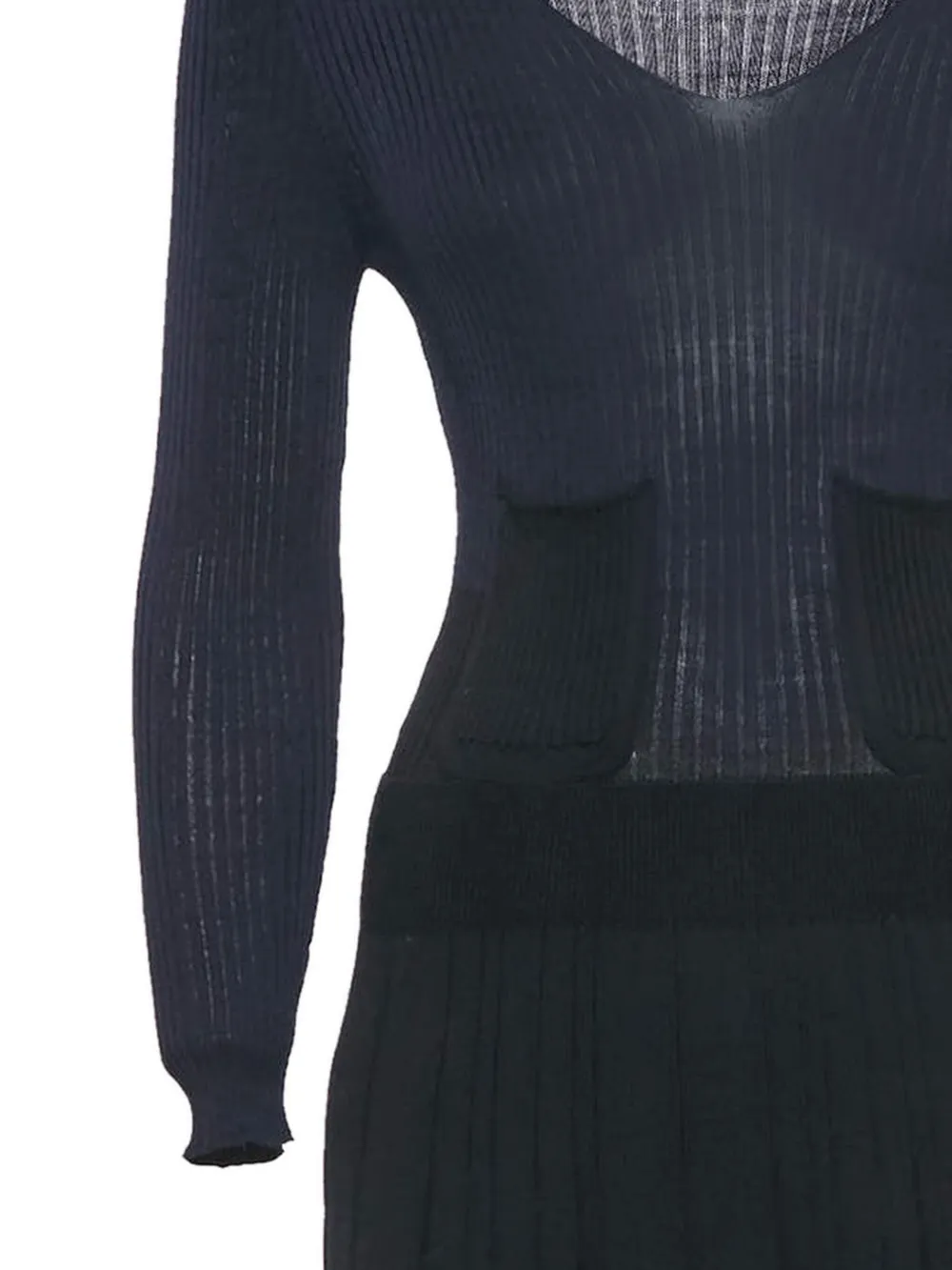 Sonia Rykiel Pre-Owned Ribgebreide midi-jurk - Blauw