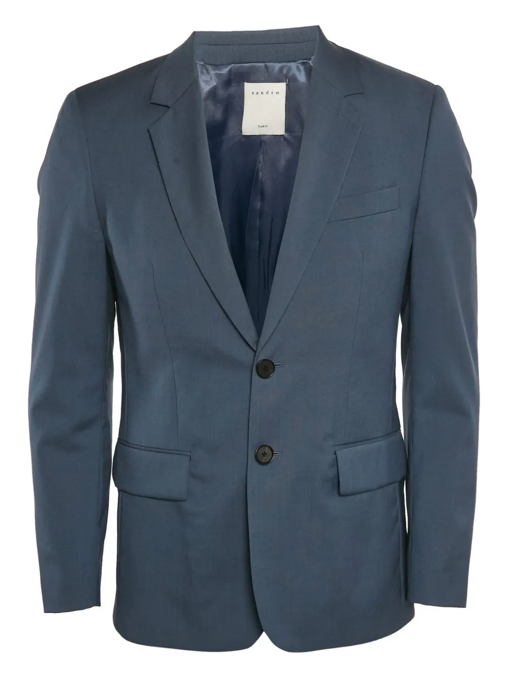 Pre-owned Sandro 2024 Single-breasted Wool Blazer In Blue