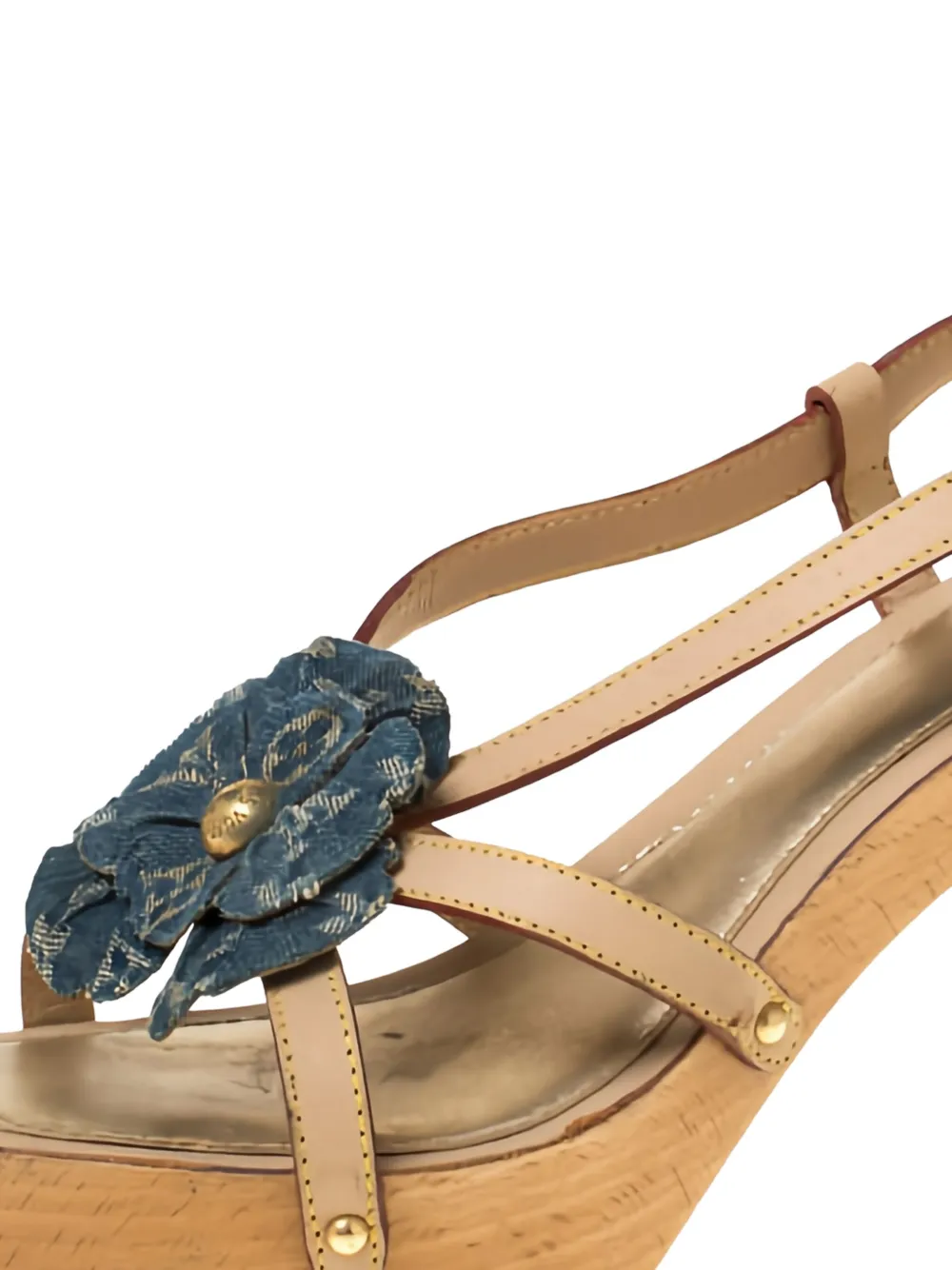 Louis Vuitton Pre-Owned Sandalen verfraaid met bloemen - Beige