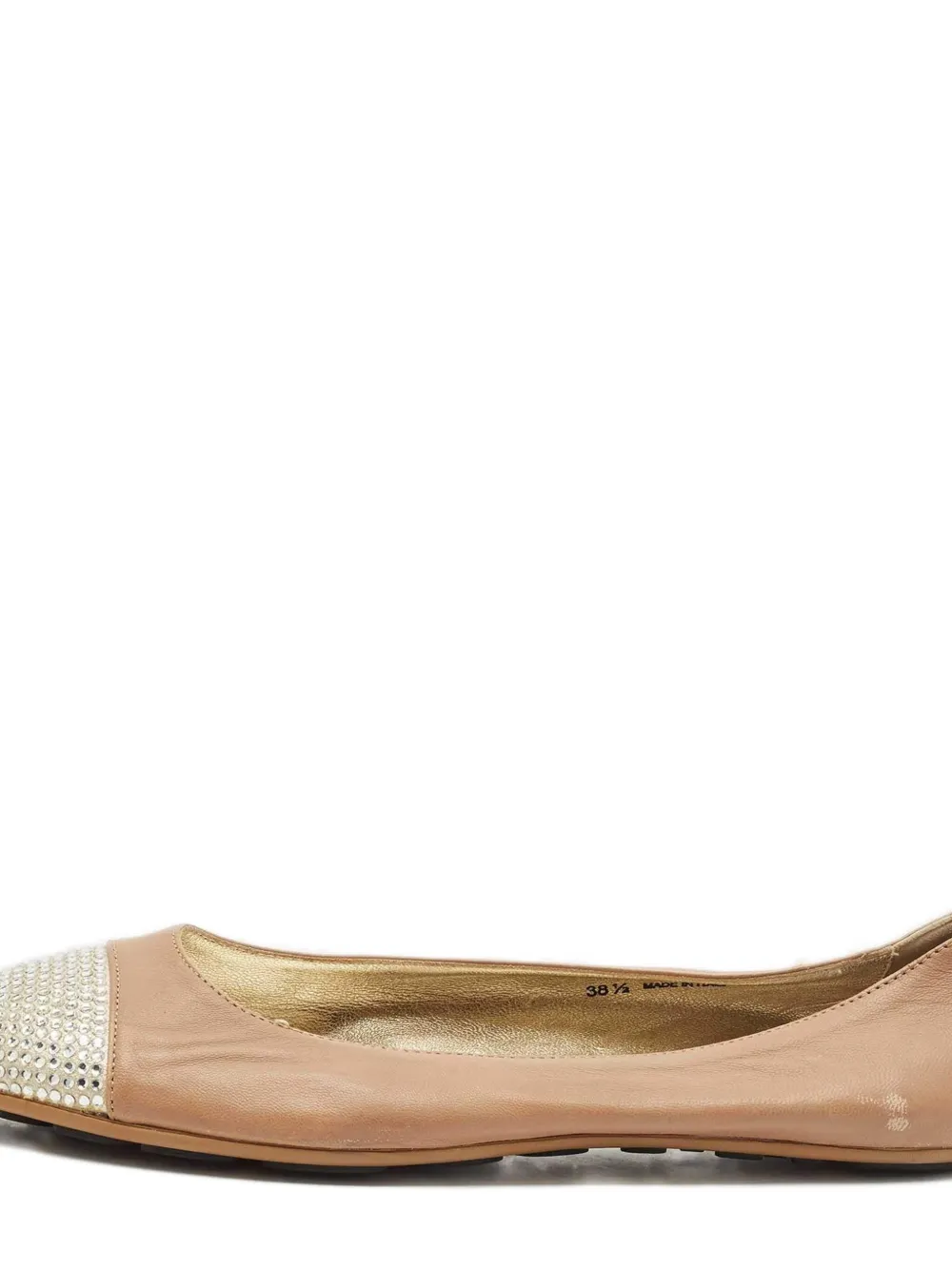 Jimmy Choo Pre-Owned Ballerina's met kristallen neus - Beige