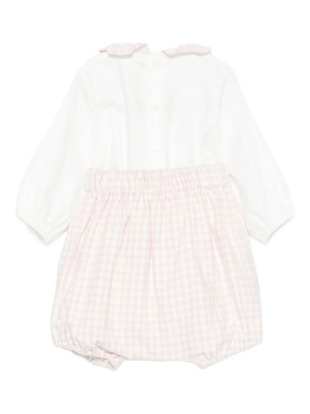 La Stupenderia bow-detailed gingham romper - Roze