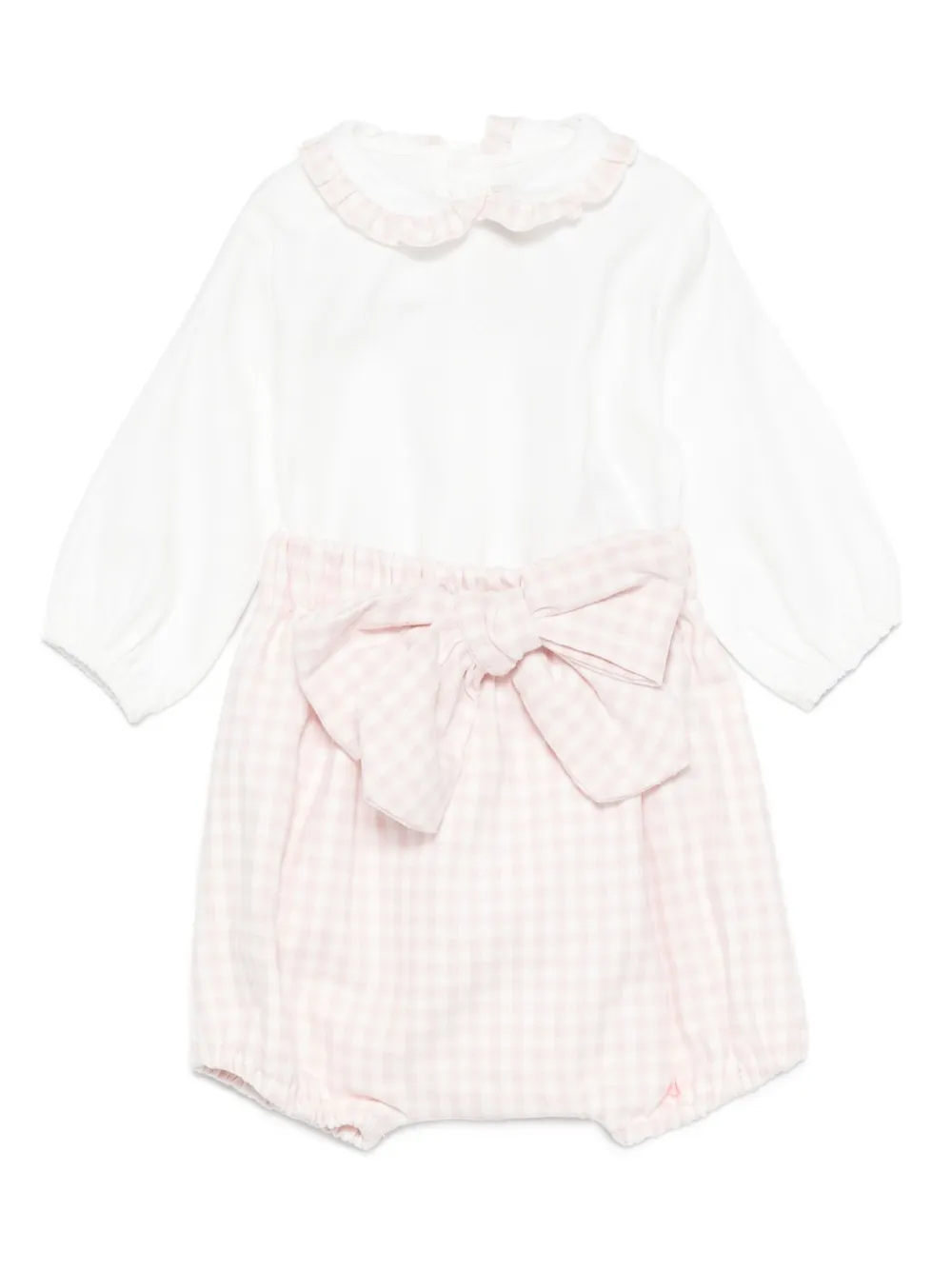 La Stupenderia Romper met strikdetail en gingham ruit Roze