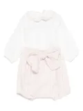 La Stupenderia bow-detailed gingham romper - Pink