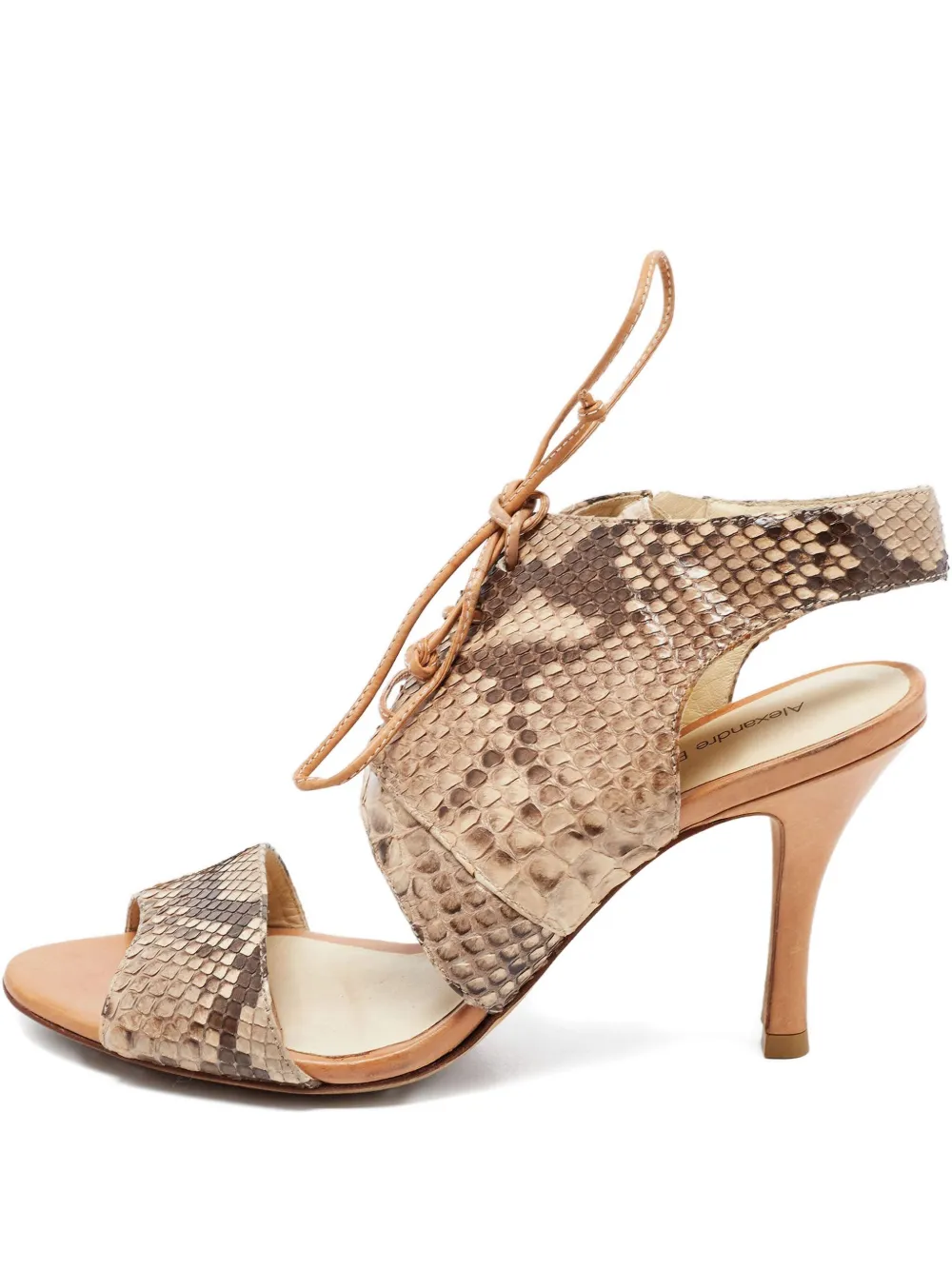 Alexandre Birman 100mm snakeskin leather sandals | Neutrals | Image 1