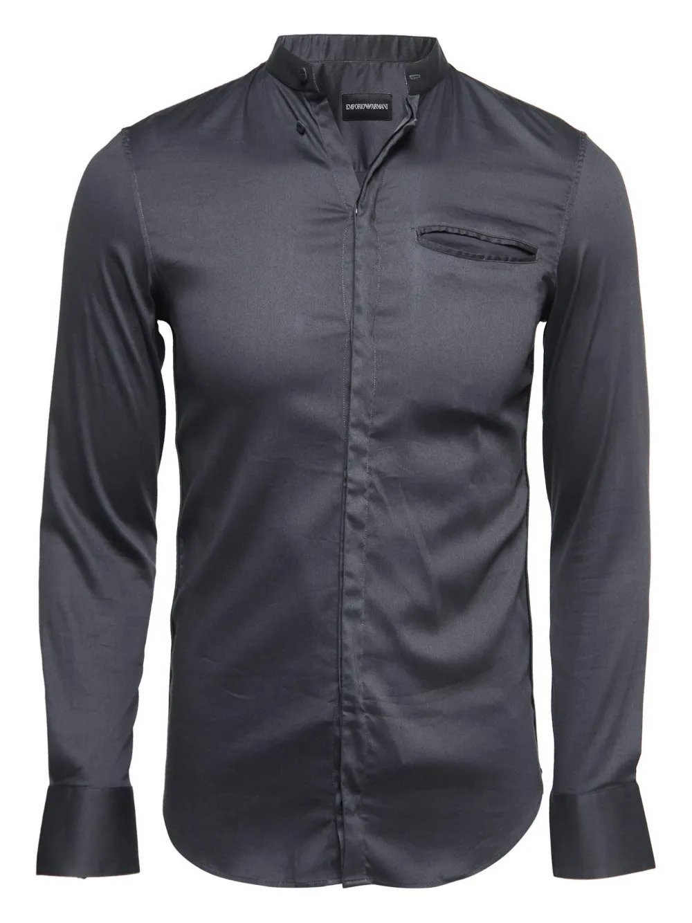 Emporio Armani Pre-Owned mandarin-collar shirt | Grey | Image 1