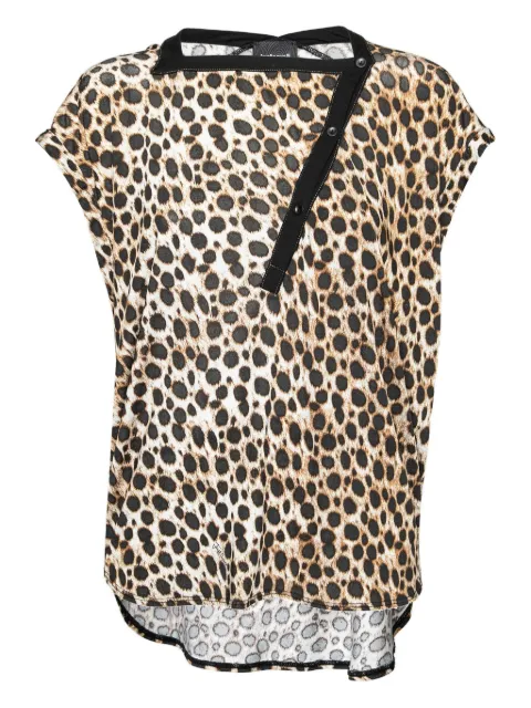 Just Cavalli Vintage leopard-print asymmetric blouse