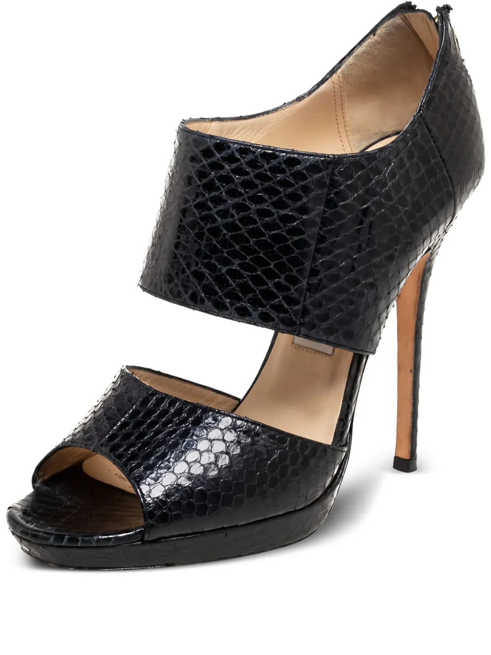 Jimmy Choo Pre-Owned python embossed leather sandals | Black | Image 1