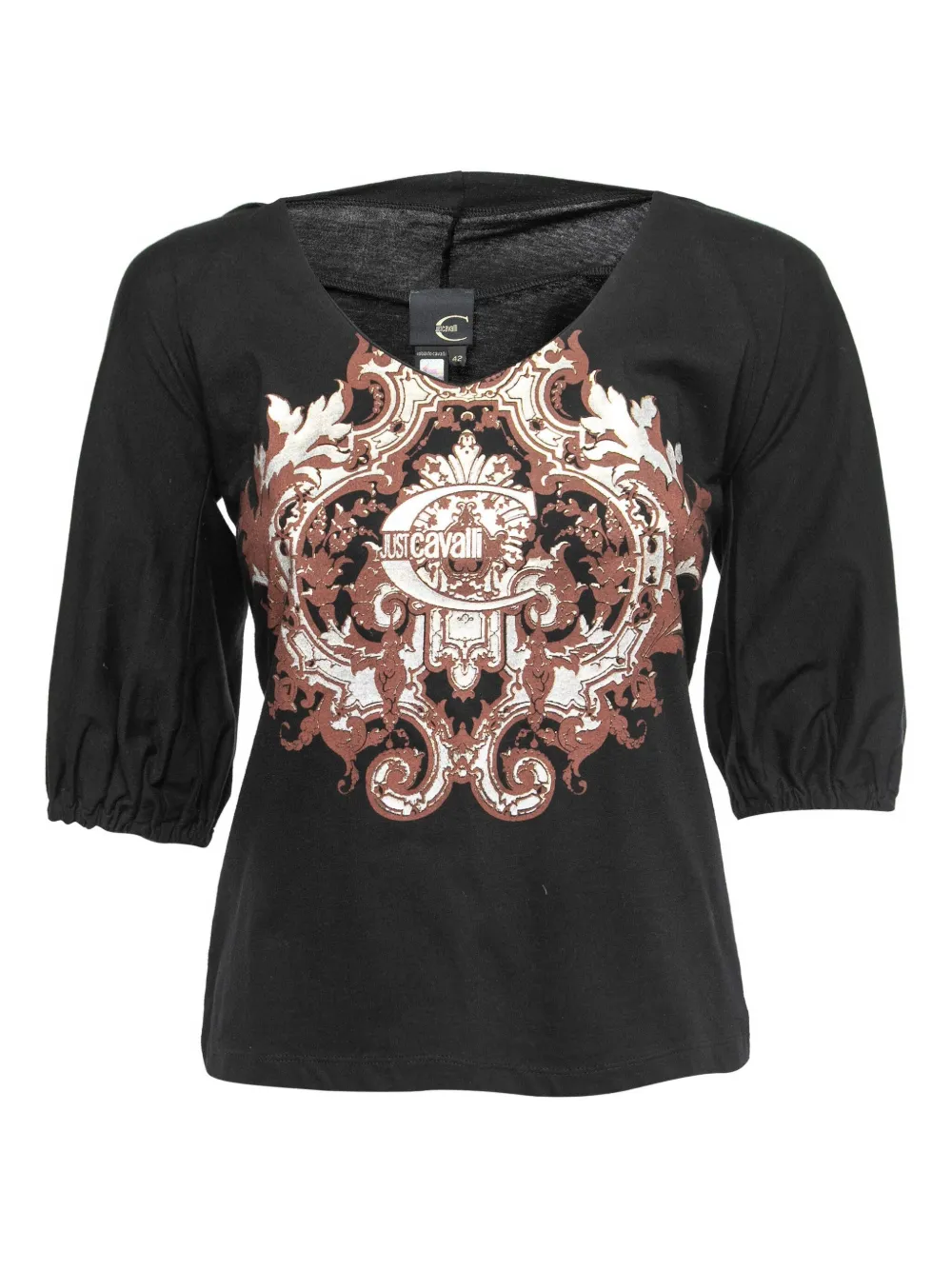 Just Cavalli Vintage バロックプリント トップ - ブラック Just Cavalli Vintage バロックプリント トップ - ブラック