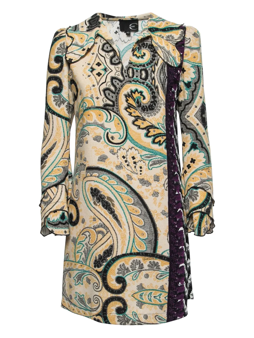 Just Cavalli Vintage プレオウンド ペイズリーミニドレス - ニュートラル Just Cavalli Vintage プレオウンド ペイズリーミニドレス - ニュートラル