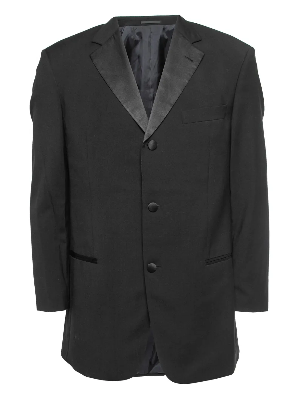 BOSS GREEN HUGO BOSS Blazer in lana con revers satinati - Nero