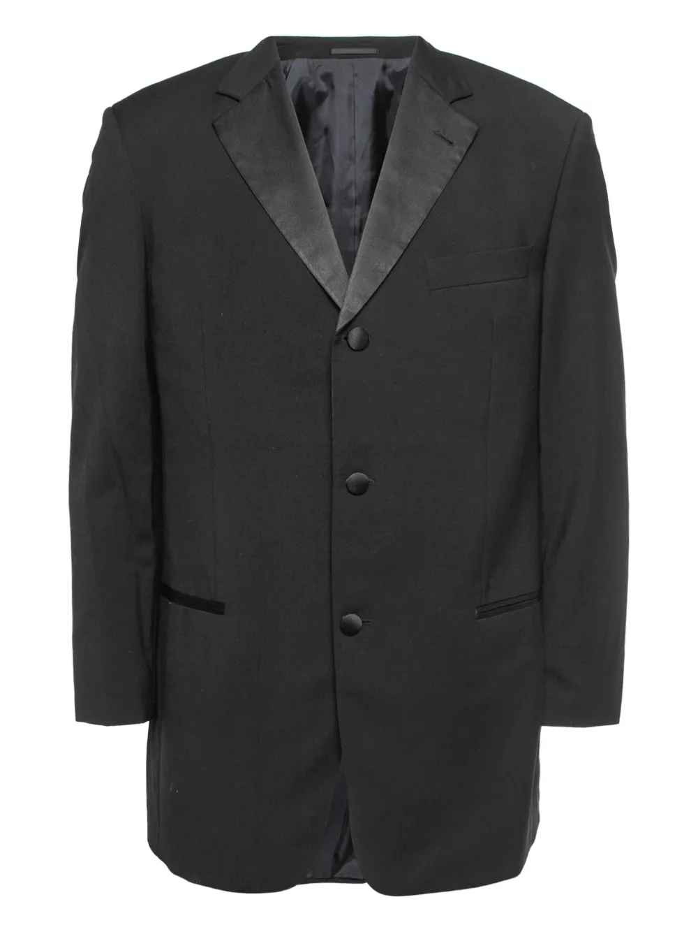 BOSS GREEN HUGO BOSS 缎面翻领羊毛西装夹克（典藏款） | 黑色 | Image 1