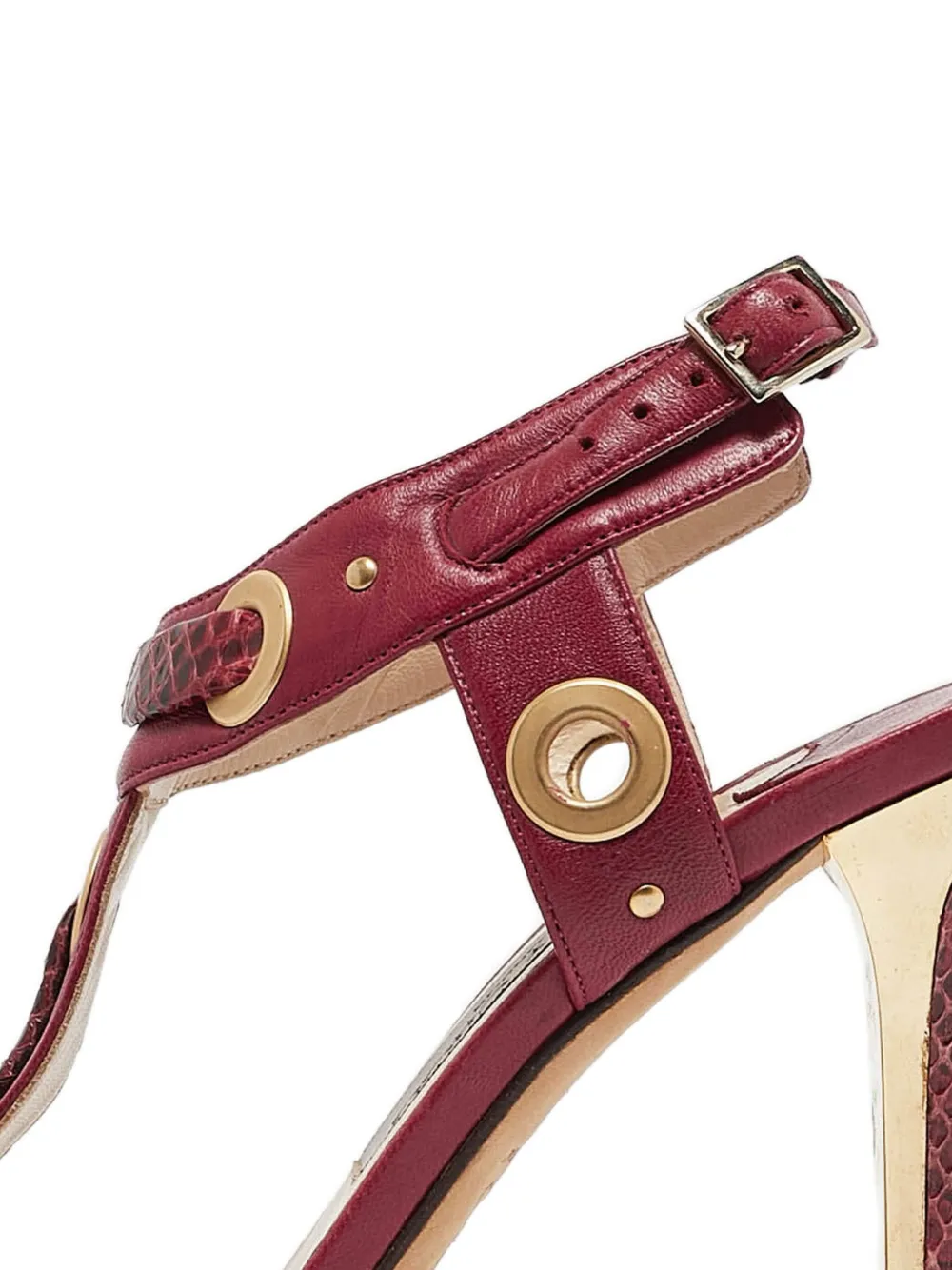 Jimmy Choo Pre-Owned 100mm sandalen met T-bandje - Rood