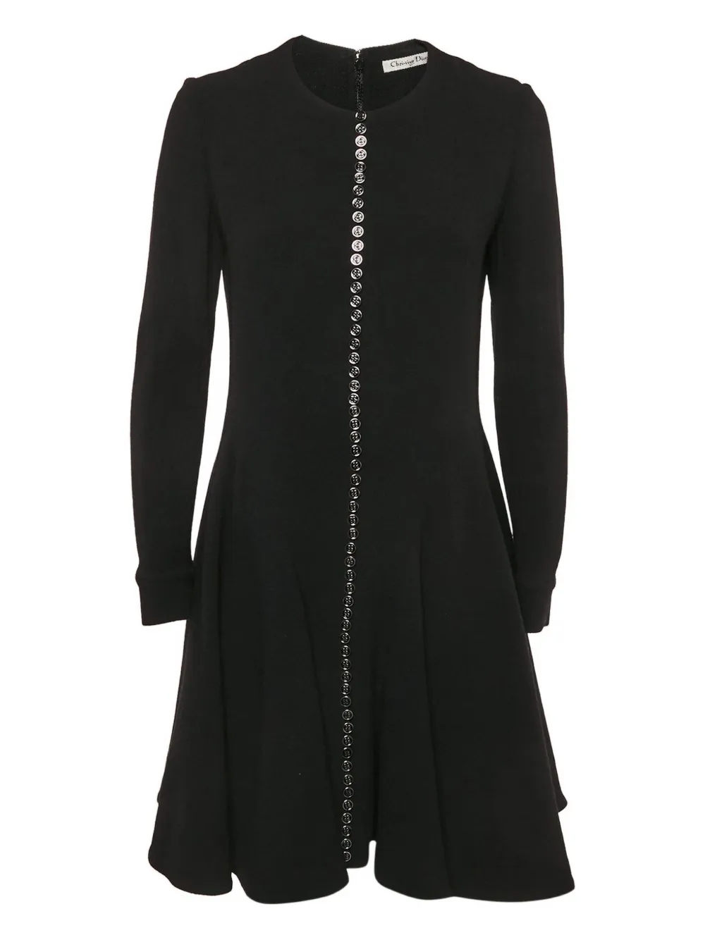 Pre-owned Dior 2023 Button-detail A-line Mini Dress In Black