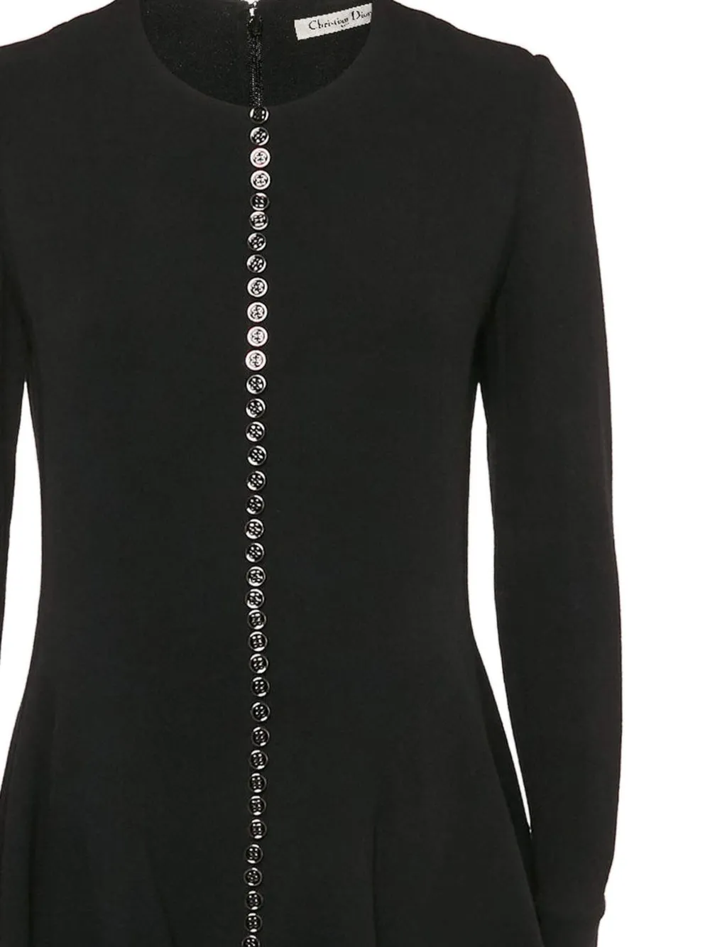 Christian Dior Pre-Owned 2023 A-lijn mini-jurk met knoopdetail - Zwart