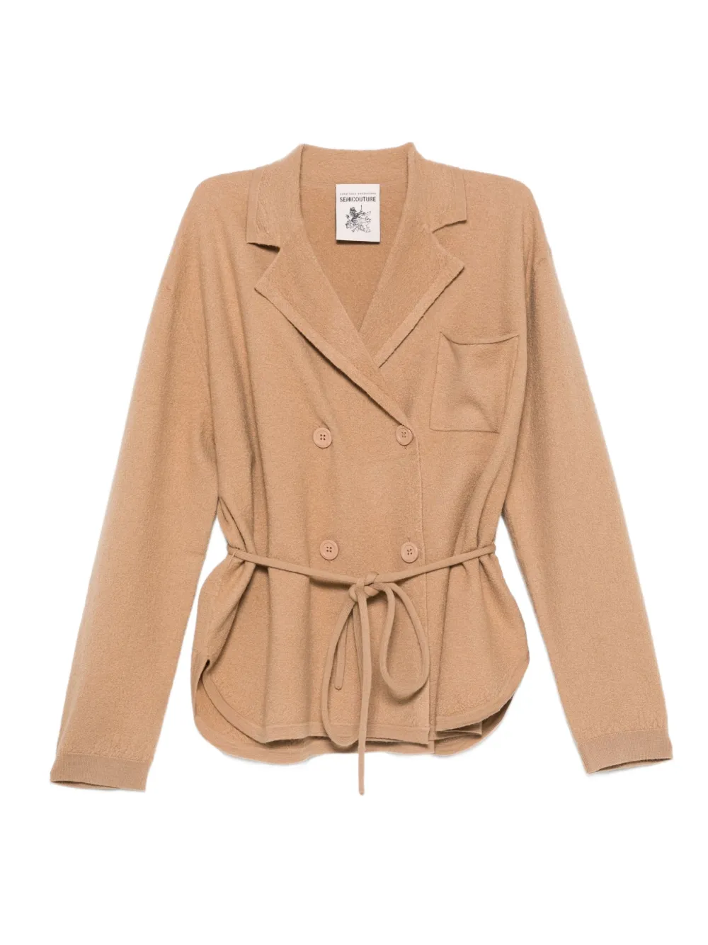 Semicouture Vest met dubbele rij knopen Beige