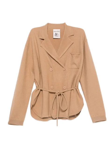 Semicouture double-breasted belted cardigan