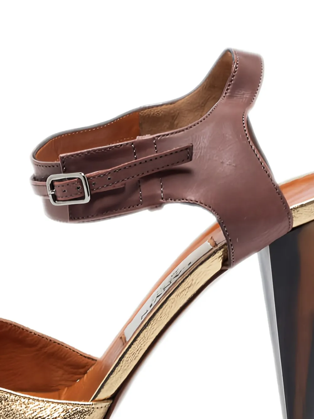 Lanvin Pre-Owned Leren sandalen met gesp - Bruin