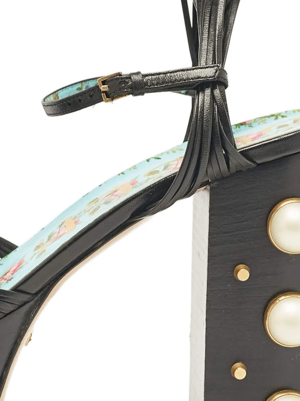 Gucci Pre-Owned 130 mm geknoopte sandalen met plateauzool - Zwart