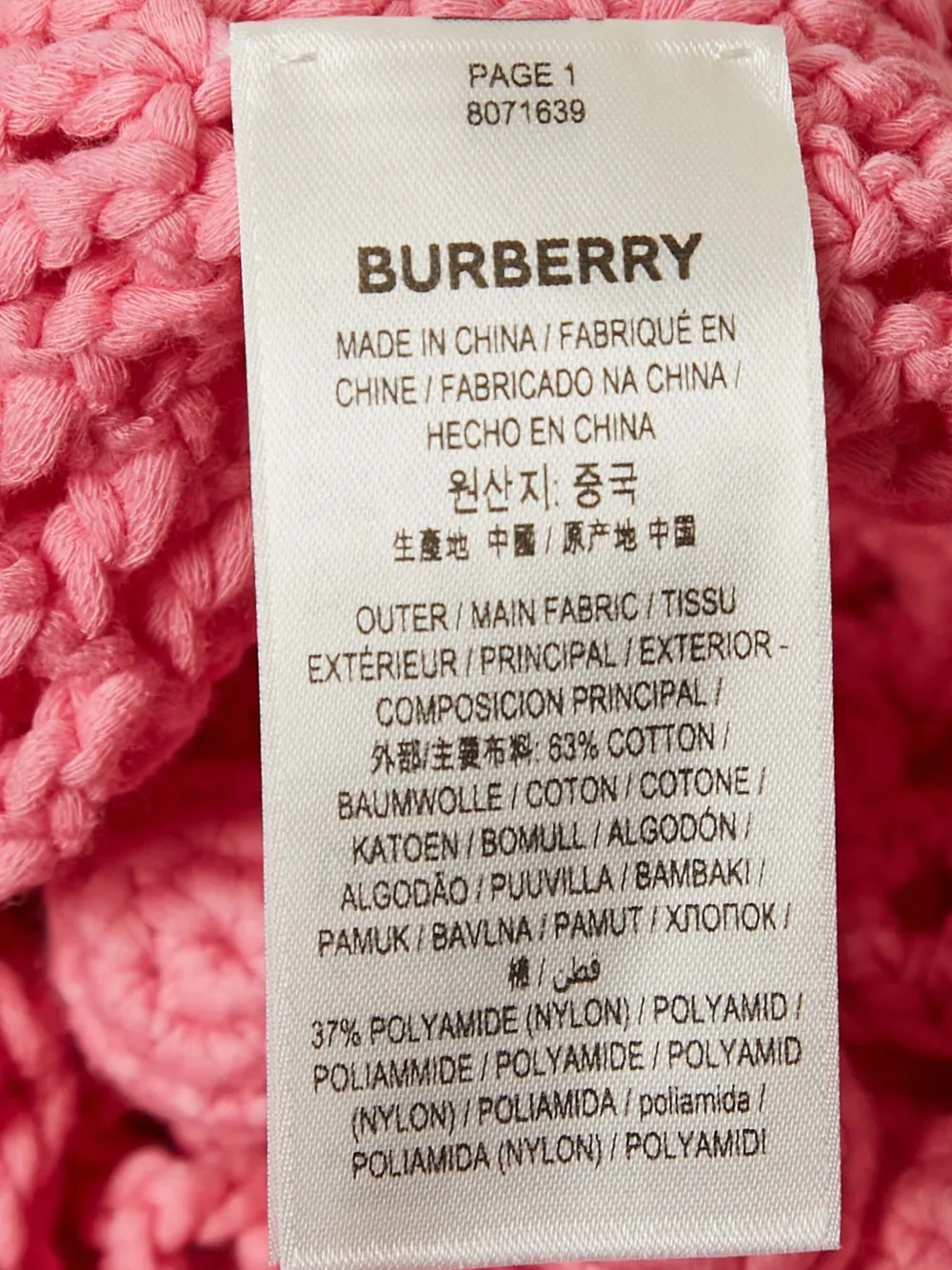 Pre-owned Burberry Crochet Pom-pom Mini Dress In Pink