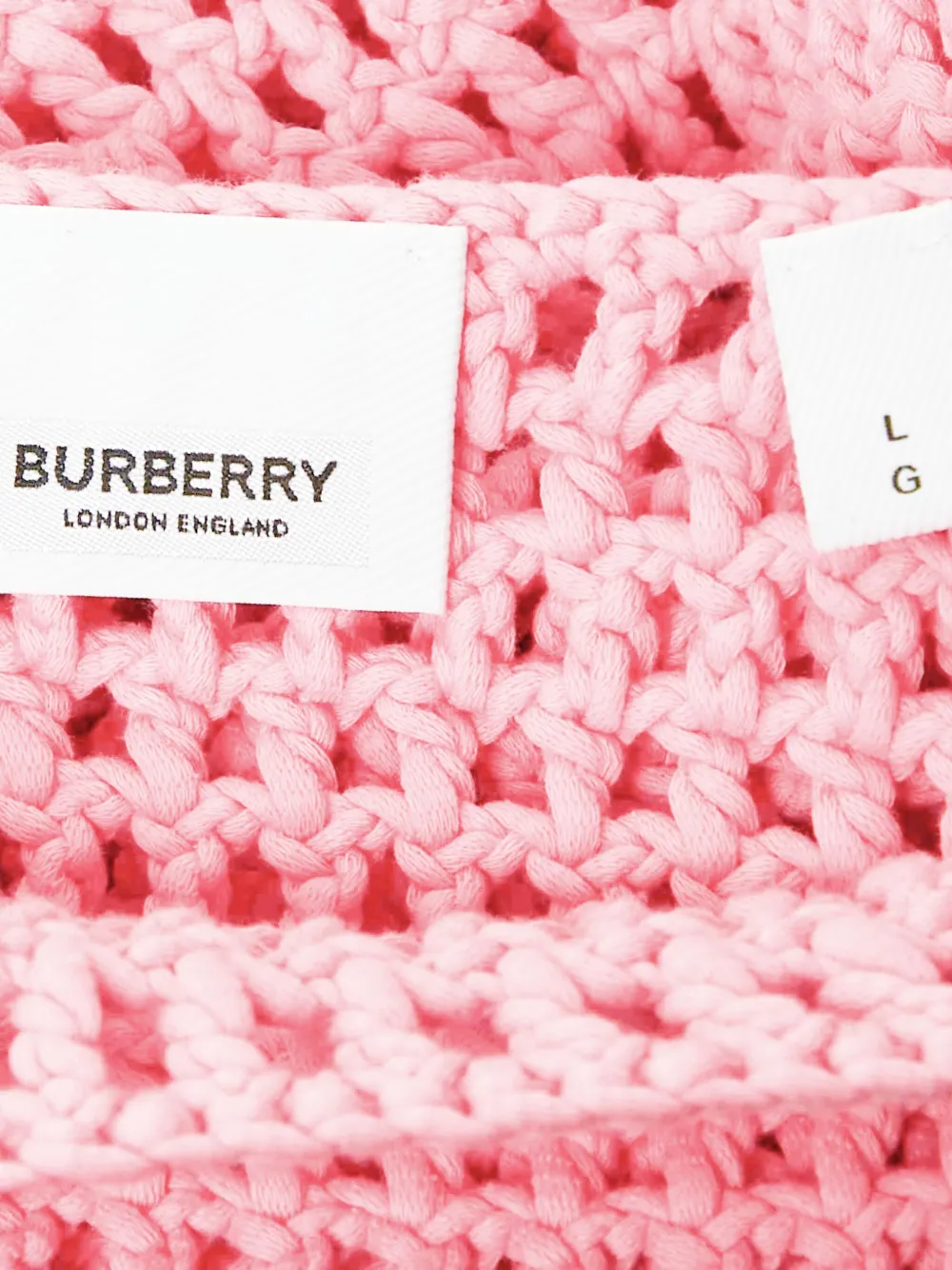 Pre-owned Burberry Crochet Pom-pom Mini Dress In Pink