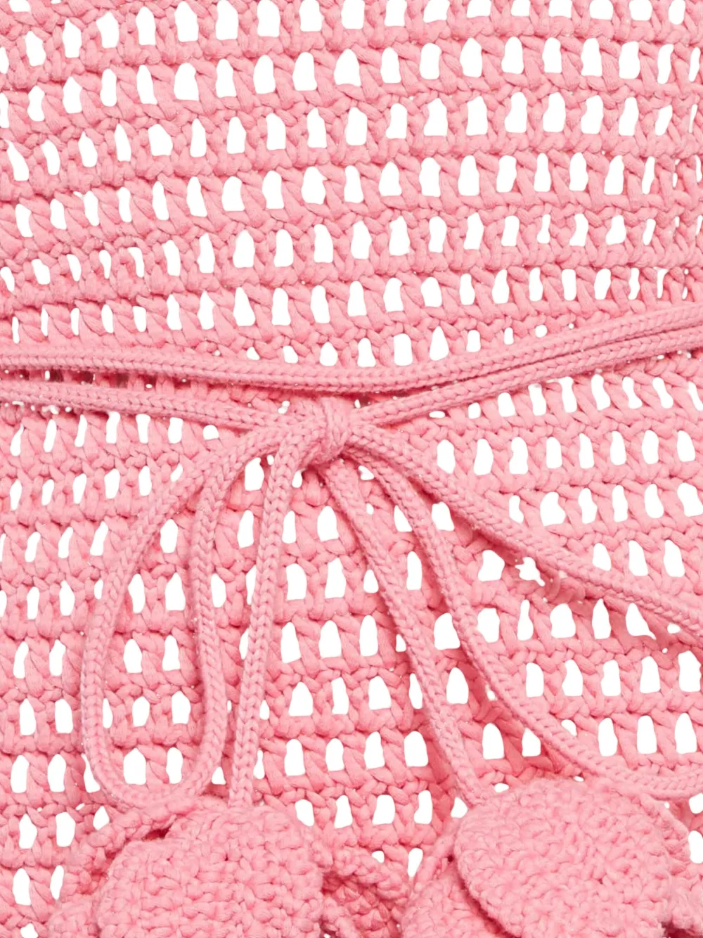 Pre-owned Burberry Crochet Pom-pom Mini Dress In Pink