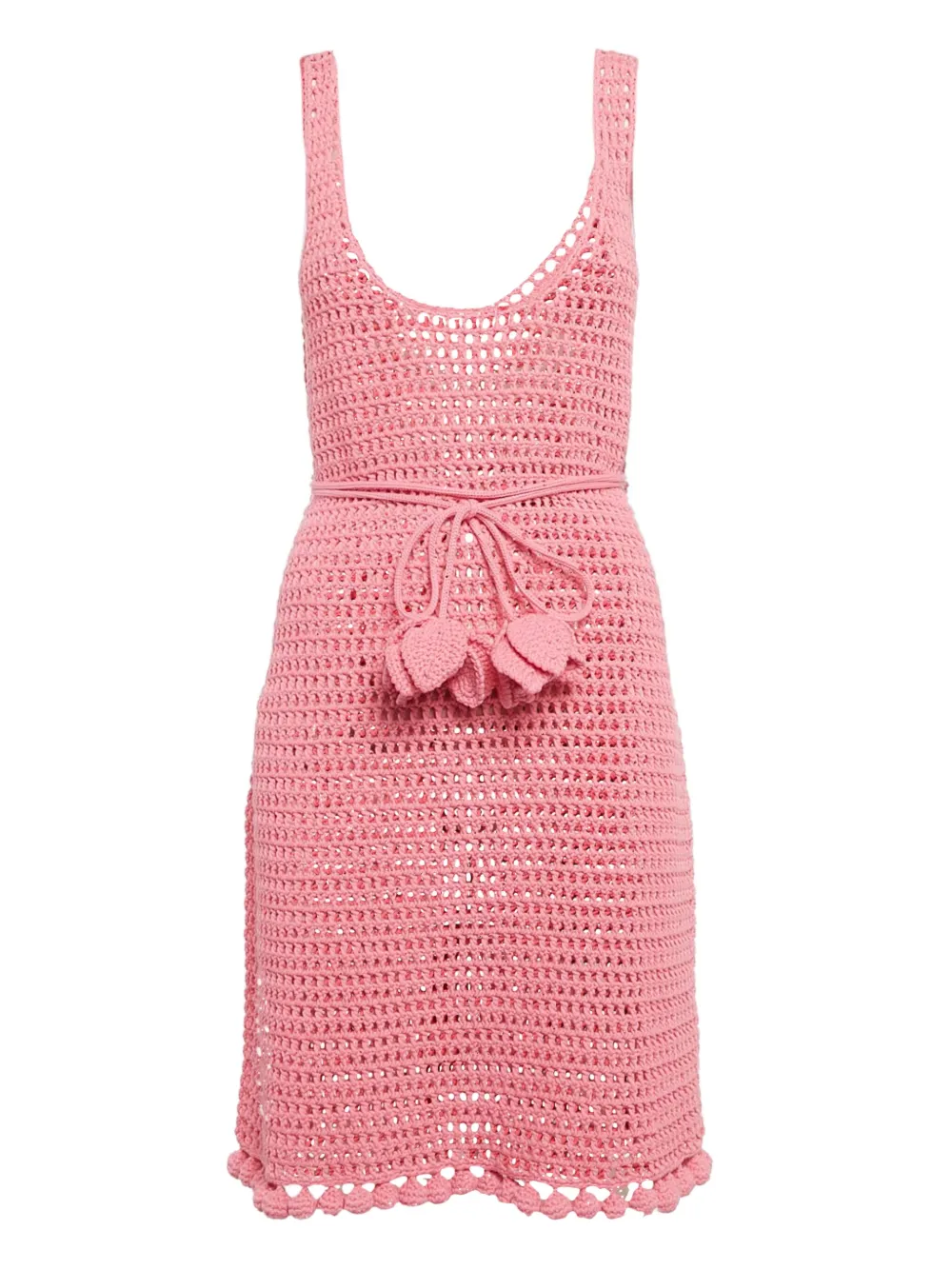 Pre-owned Burberry Crochet Pom-pom Mini Dress In Pink