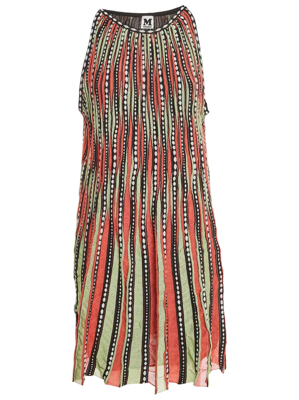 MISSONI Pre-owned Pleated Striped Dress In Green