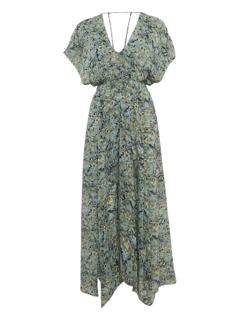 Maje vestido asimétrico con estampado floral