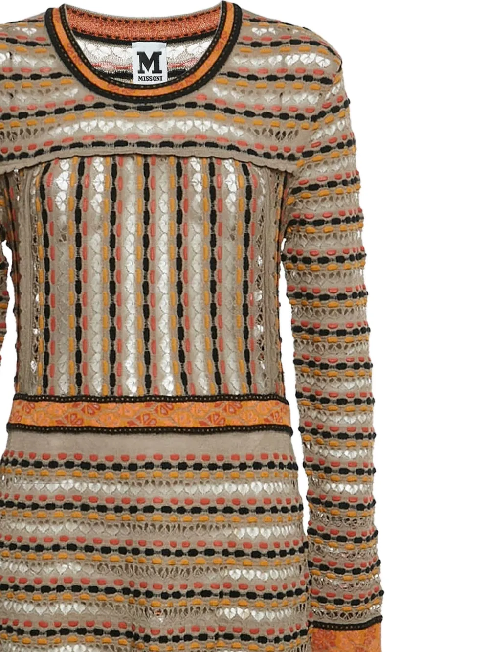 Missoni Pre-Owned Gestreepte midi-jurk - Beige