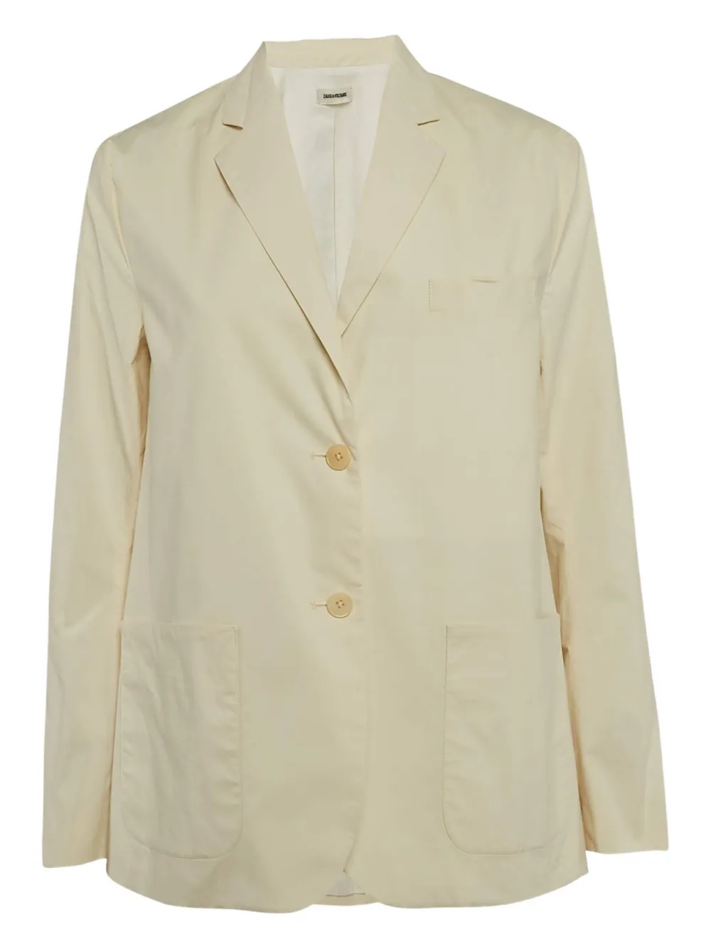 Pre-owned Zadig & Voltaire 2024 Single-breasted Patch-pocket Blazer In Neutral