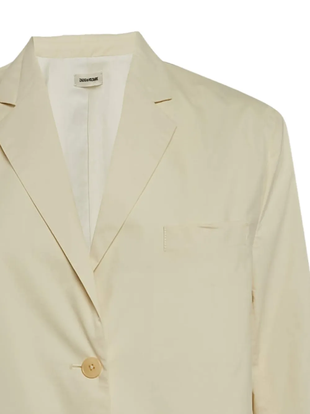Pre-owned Zadig & Voltaire 2024 Single-breasted Patch-pocket Blazer In Neutral