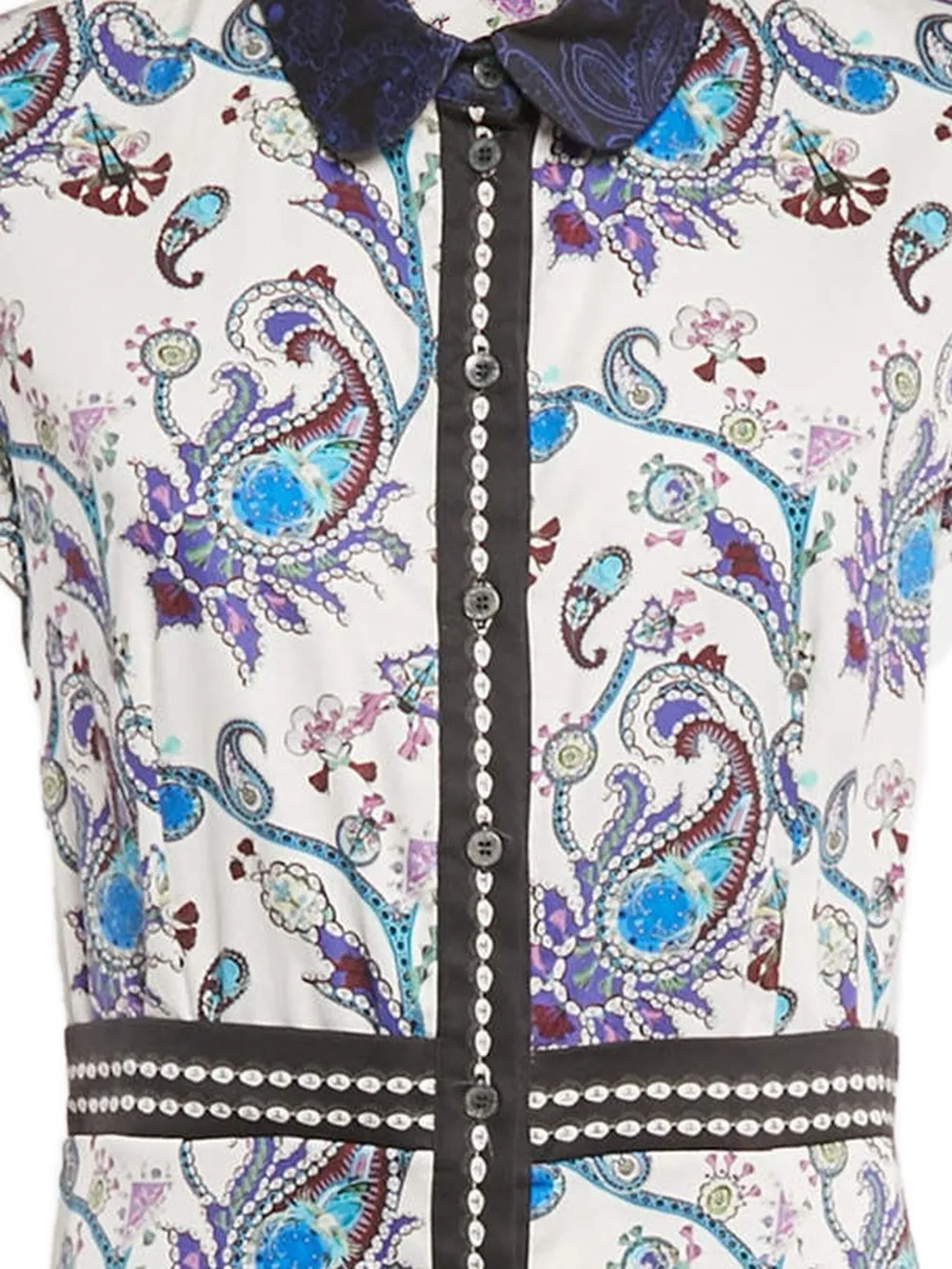 Mary Katrantzou Blousejurk met paisley-print en knopen - Wit