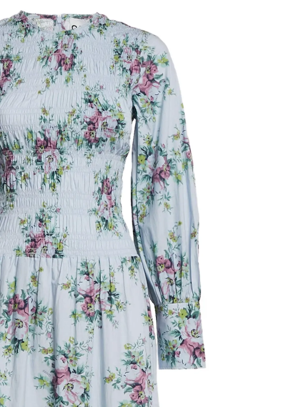 GANNI Gelaagde jurk met bloemen - Blauw
