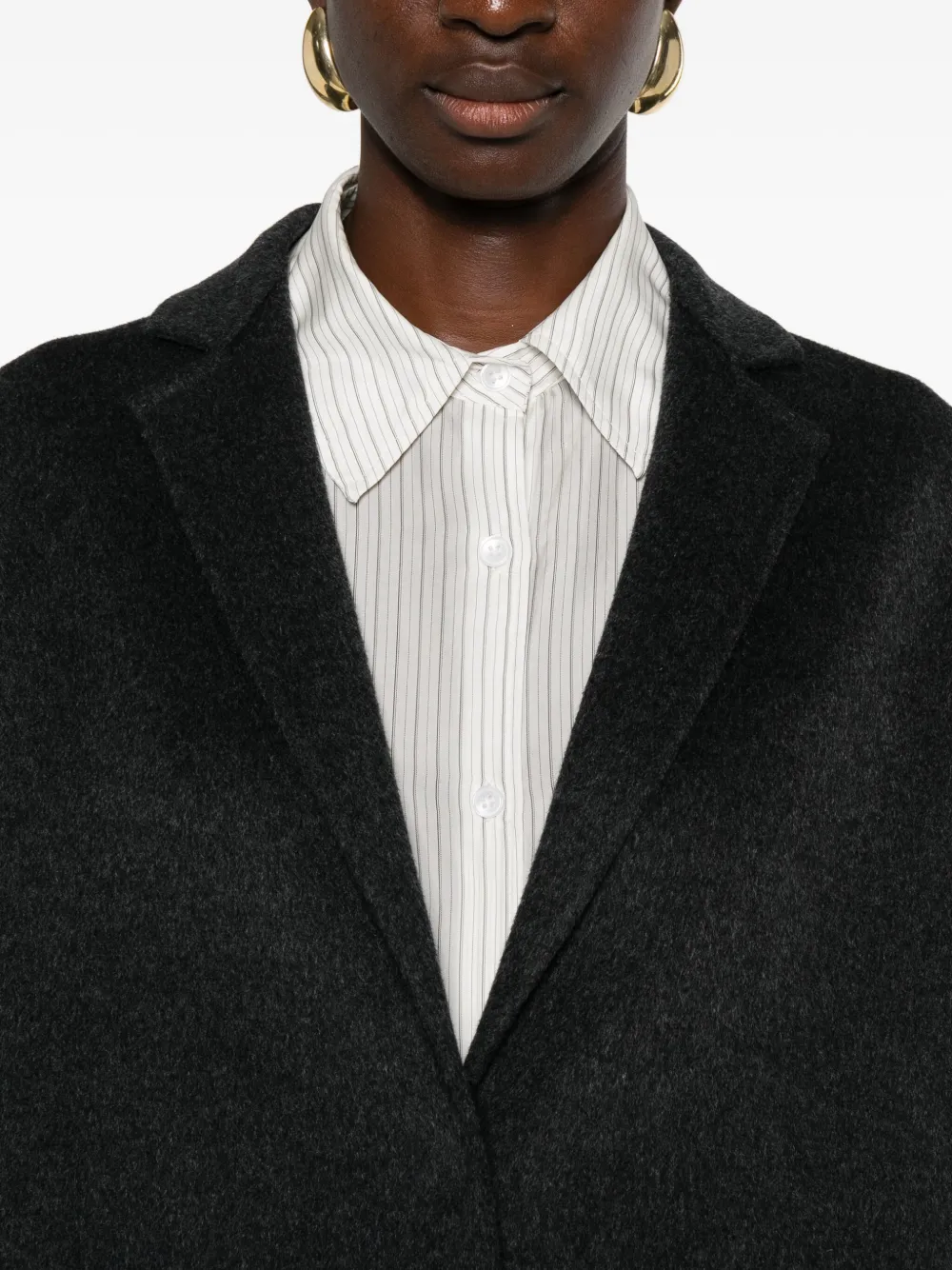 Semicouture Patch-pocket Wool Coat In Black